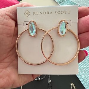 Kendra Scott Mayra Hoops in Rose Gold and Dichroic Glass